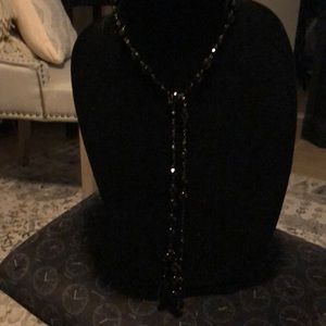 Black beaded versatile necklace